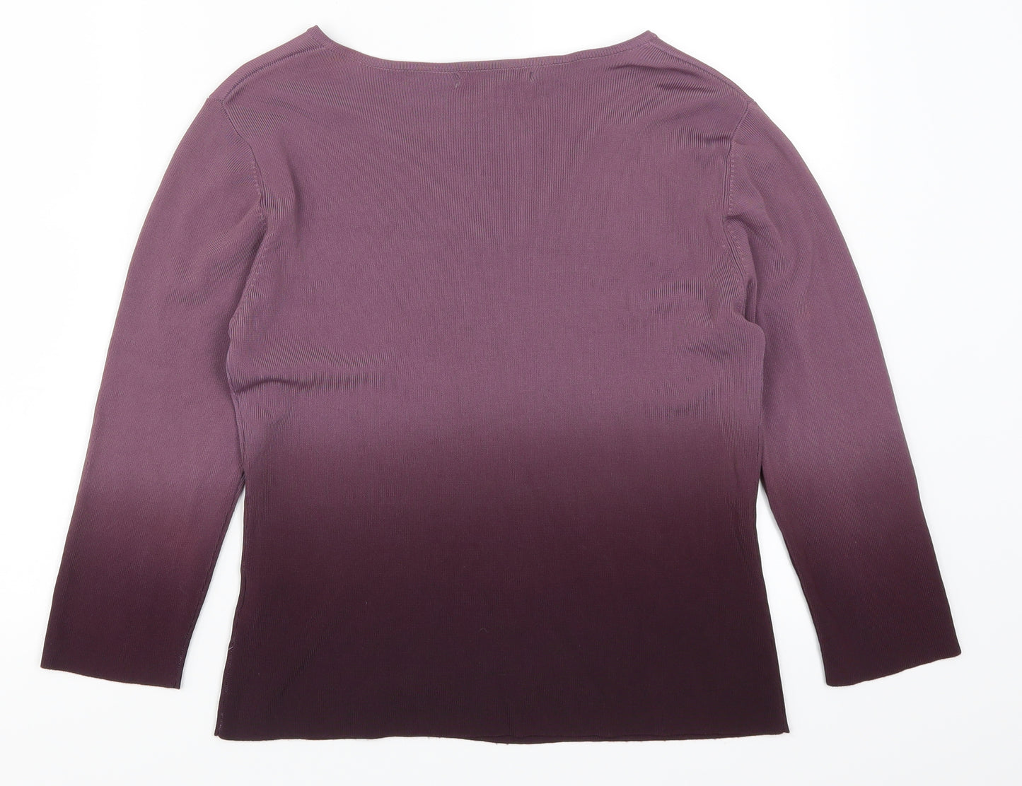 Klass Womens Purple Floral  Basic T-Shirt Size S  - Ombre