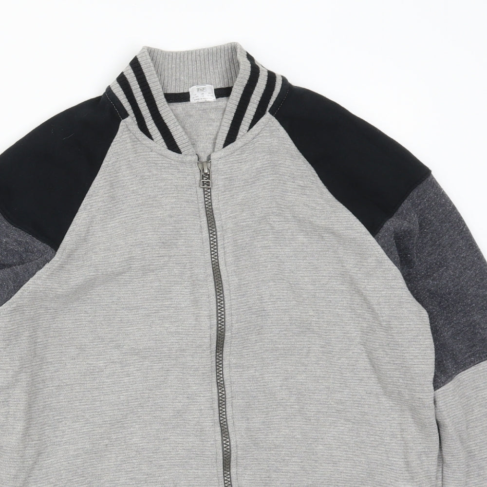 F&F Boys Grey Striped  Full Zip Sweatshirt Size 12-13 Years