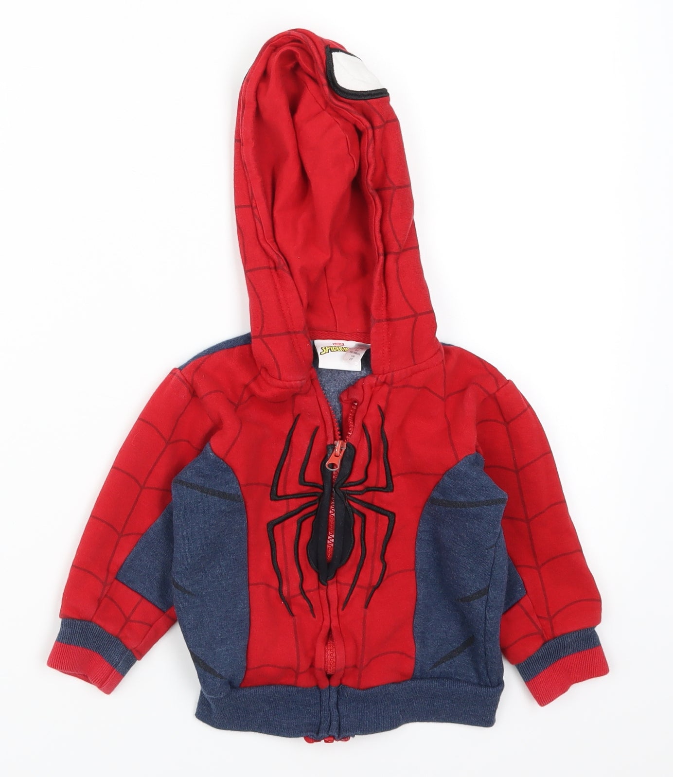 Spiderman Boys Red   Full Zip Hoodie Size 2-3 Years  - SpiderMan