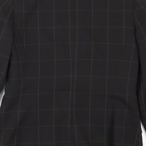 Select Womens Black Check  Jacket Suit Jacket Size 10