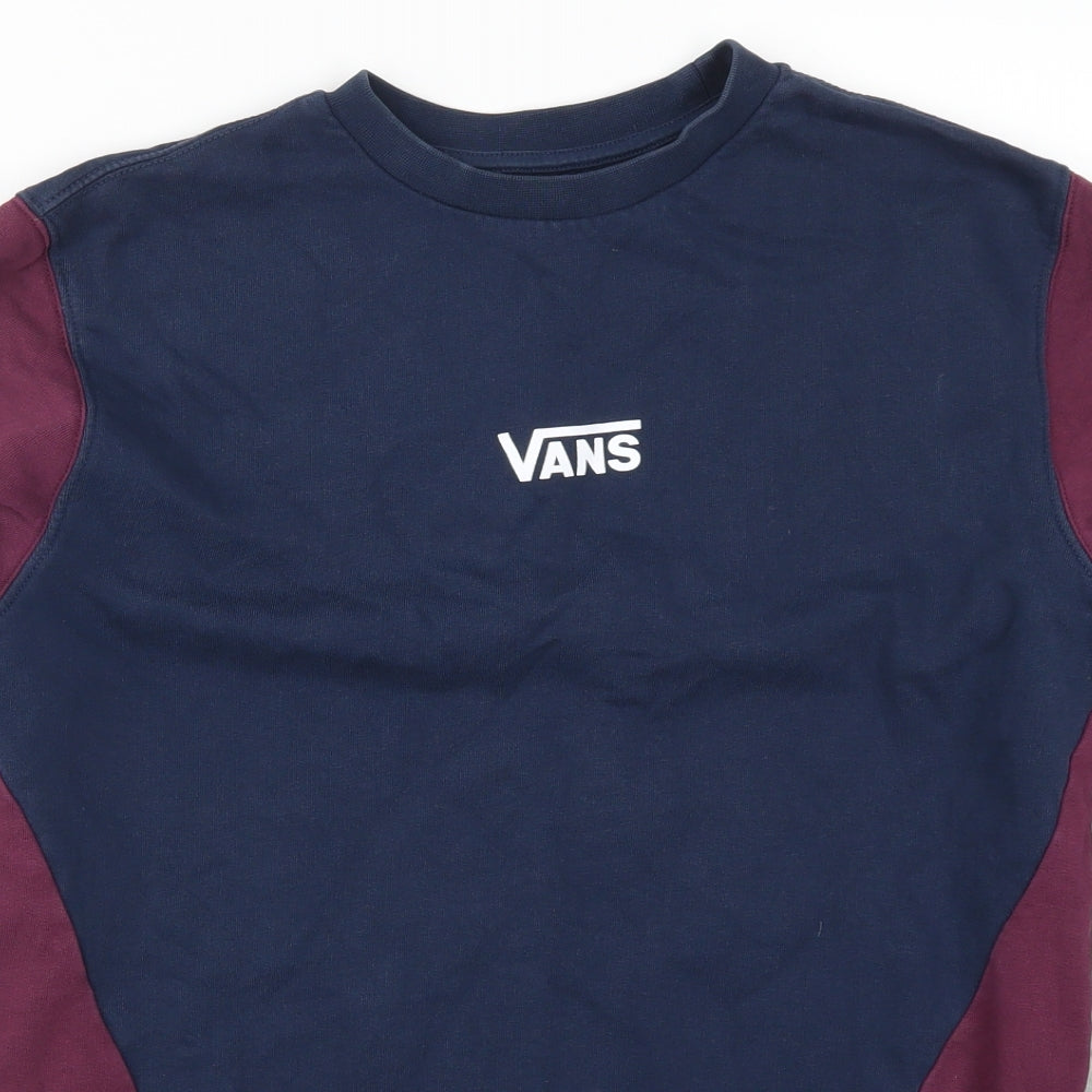 VANS Mens Blue   Pullover Sweatshirt Size S  - Purple Colour Block