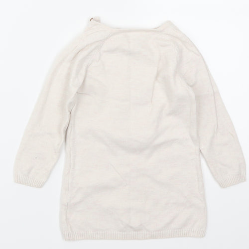 John Lewis Girls Beige   Jumper Dress  Size 12-18 Months  - Rabbit