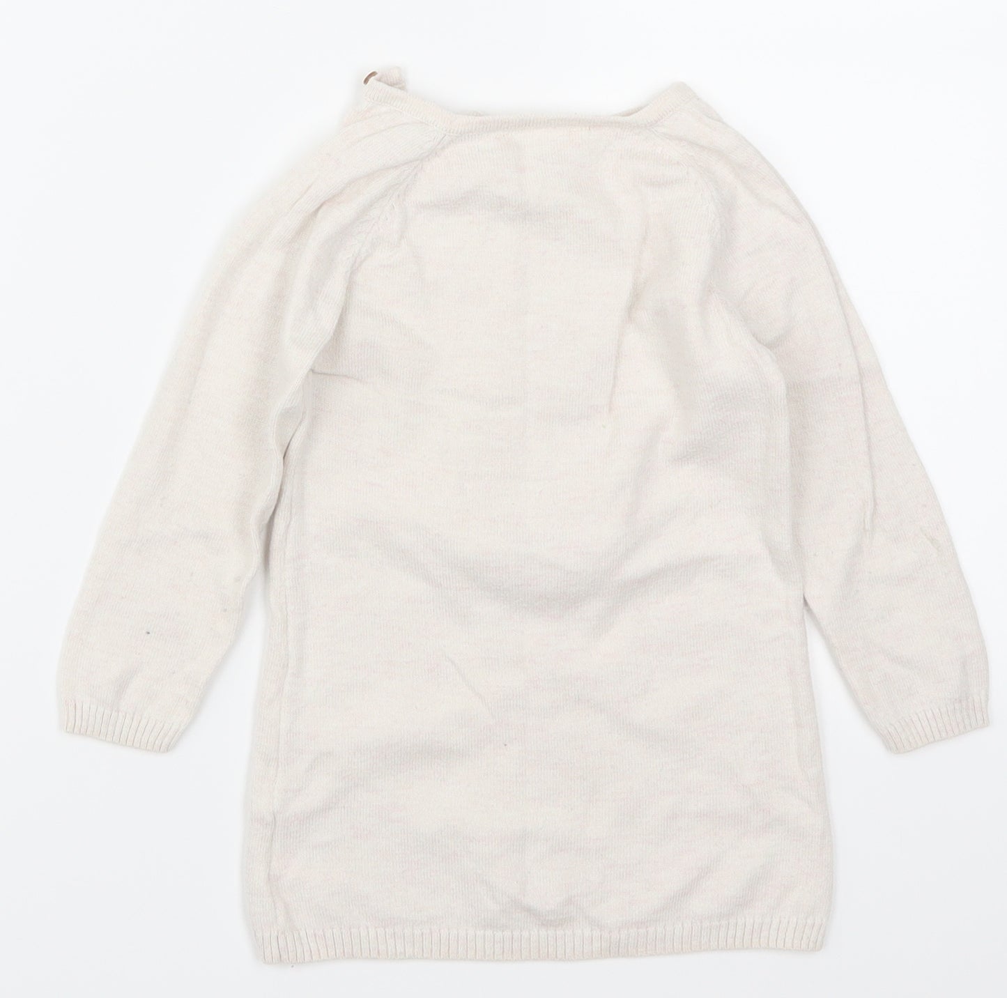 John Lewis Girls Beige   Jumper Dress  Size 12-18 Months  - Rabbit