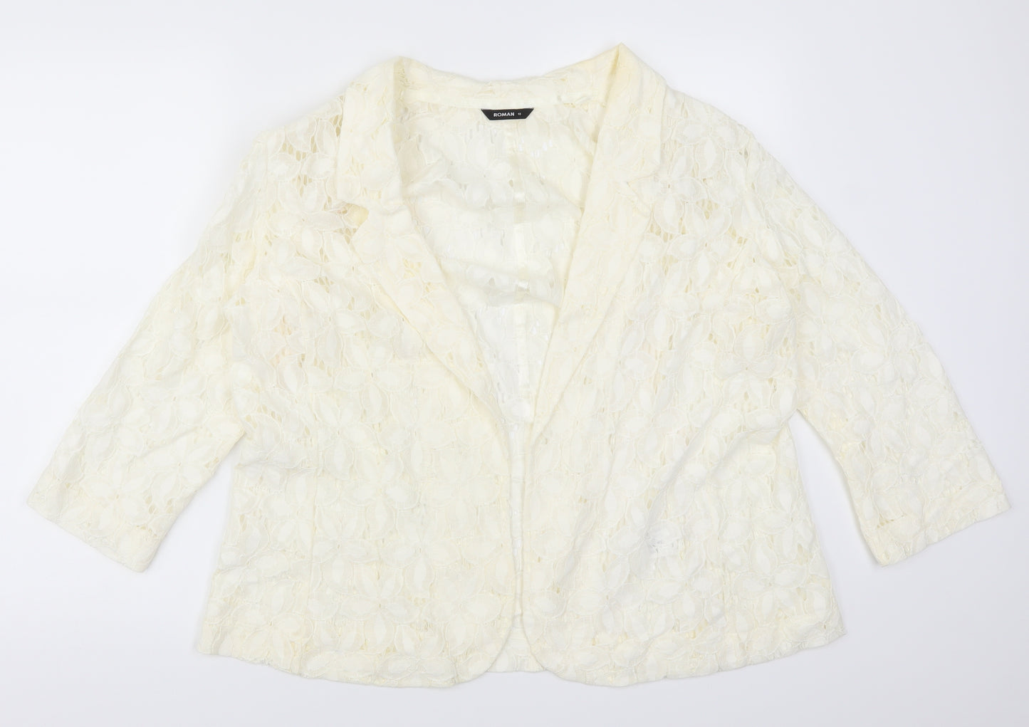 Roman Womens Ivory  Lace Jacket  Size 18