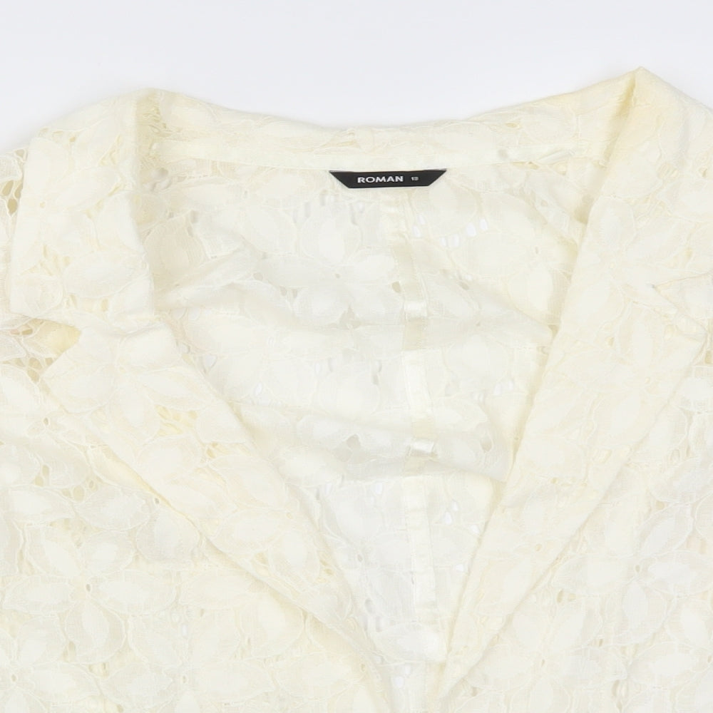 Roman Womens Ivory  Lace Jacket  Size 18