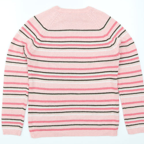 Berkertex Womens Pink Striped  Pullover Jumper Size 10
