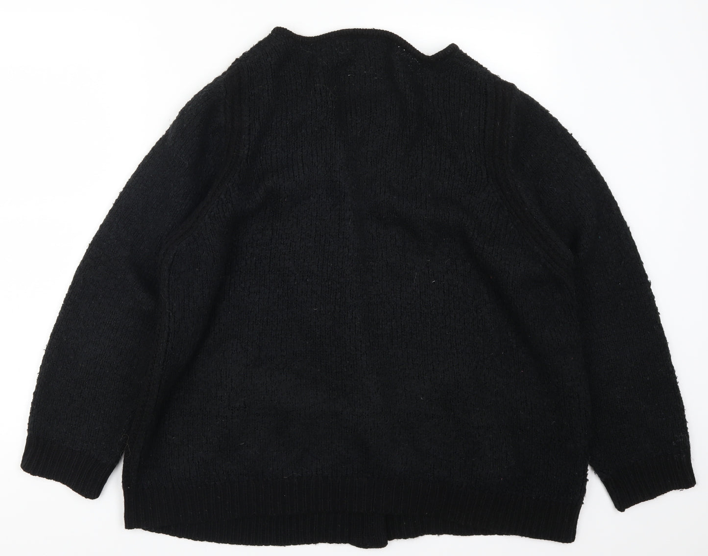 Marks and Spencer Womens Black  Knit Full Zip Jumper Size 24