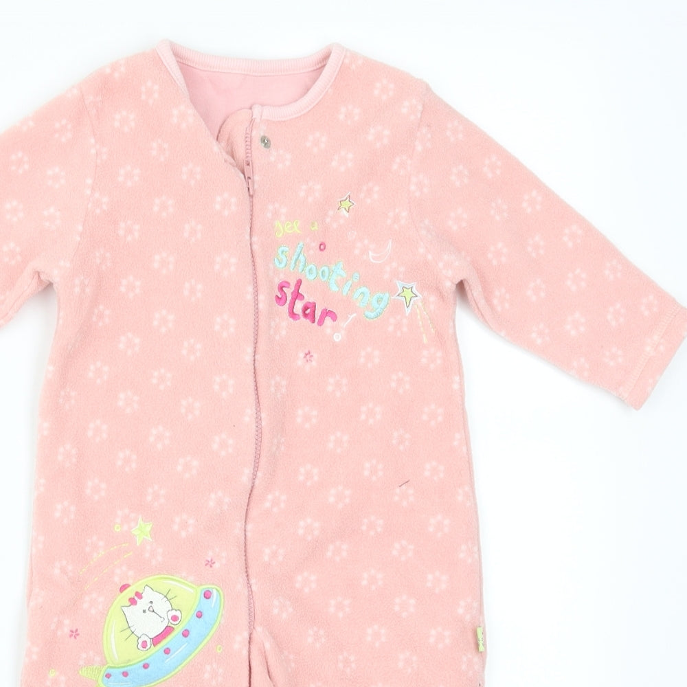 Mothercare Girls Pink Geometric  Cami One Piece Size 9-12 Months  - Shooting Star Cat Ufo
