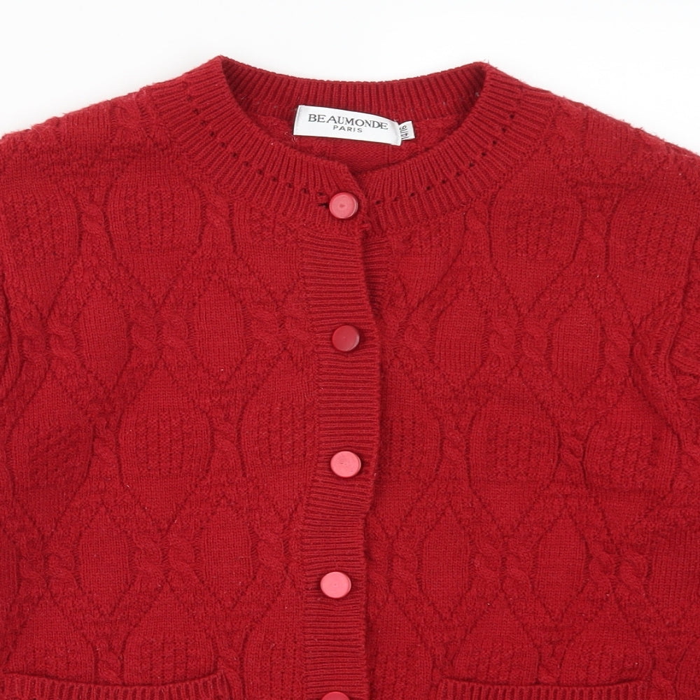Beaumonde Womens Red   Cardigan Jumper Size 14