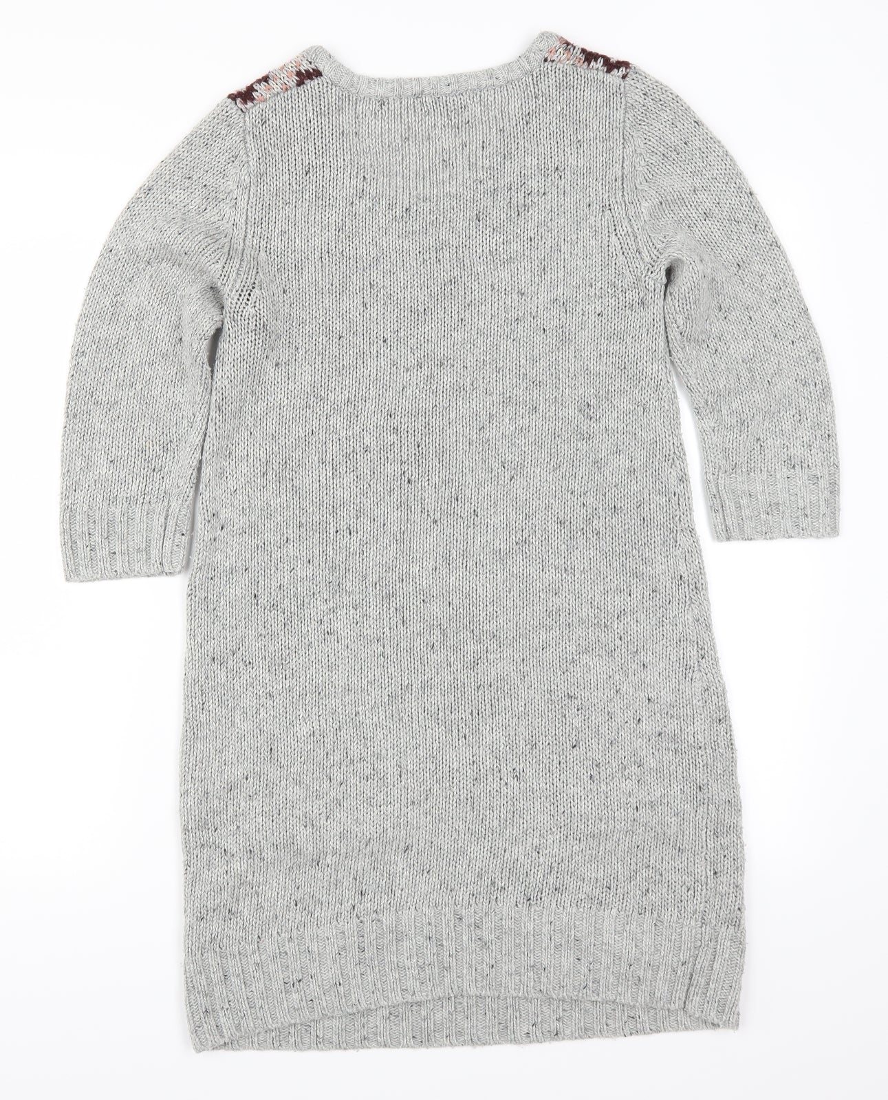 F&F Womens Grey Geometric Knit Jumper Dress  Size 10