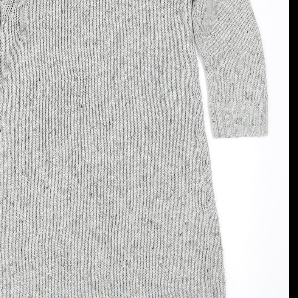 F&F Womens Grey Geometric Knit Jumper Dress  Size 10