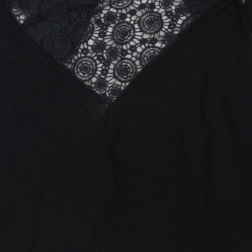 Preworn Womens Black  Lace Cardigan Jumper Size 12