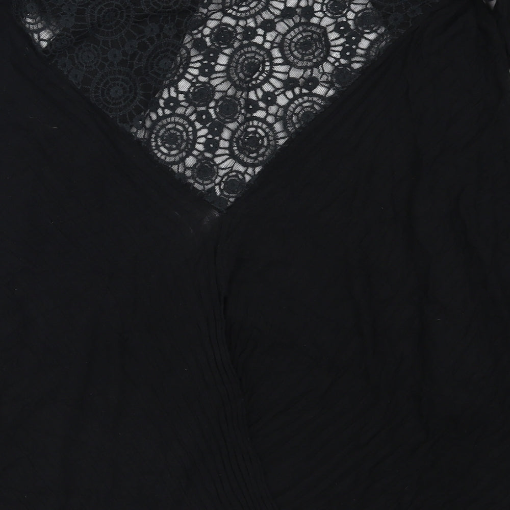 Preworn Womens Black  Lace Cardigan Jumper Size 12