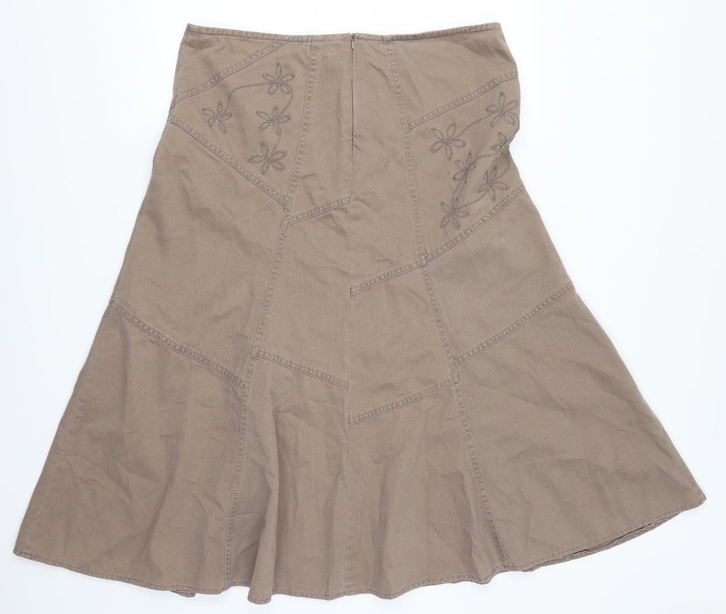 Wallis Womens Brown Floral  A-Line Skirt Size 16