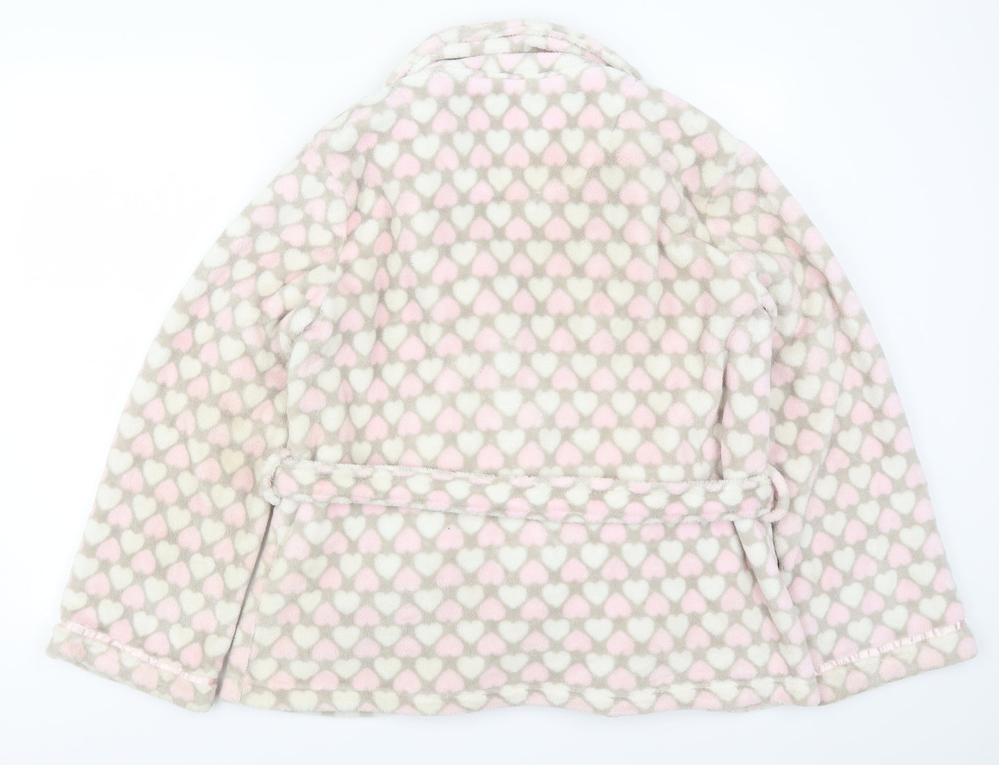 Sorbet Womens Beige Geometric  Kimono Robe Size 10  - Love Hearts
