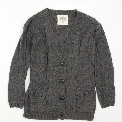 Papaya Womens Grey   Cardigan Jumper Size S
