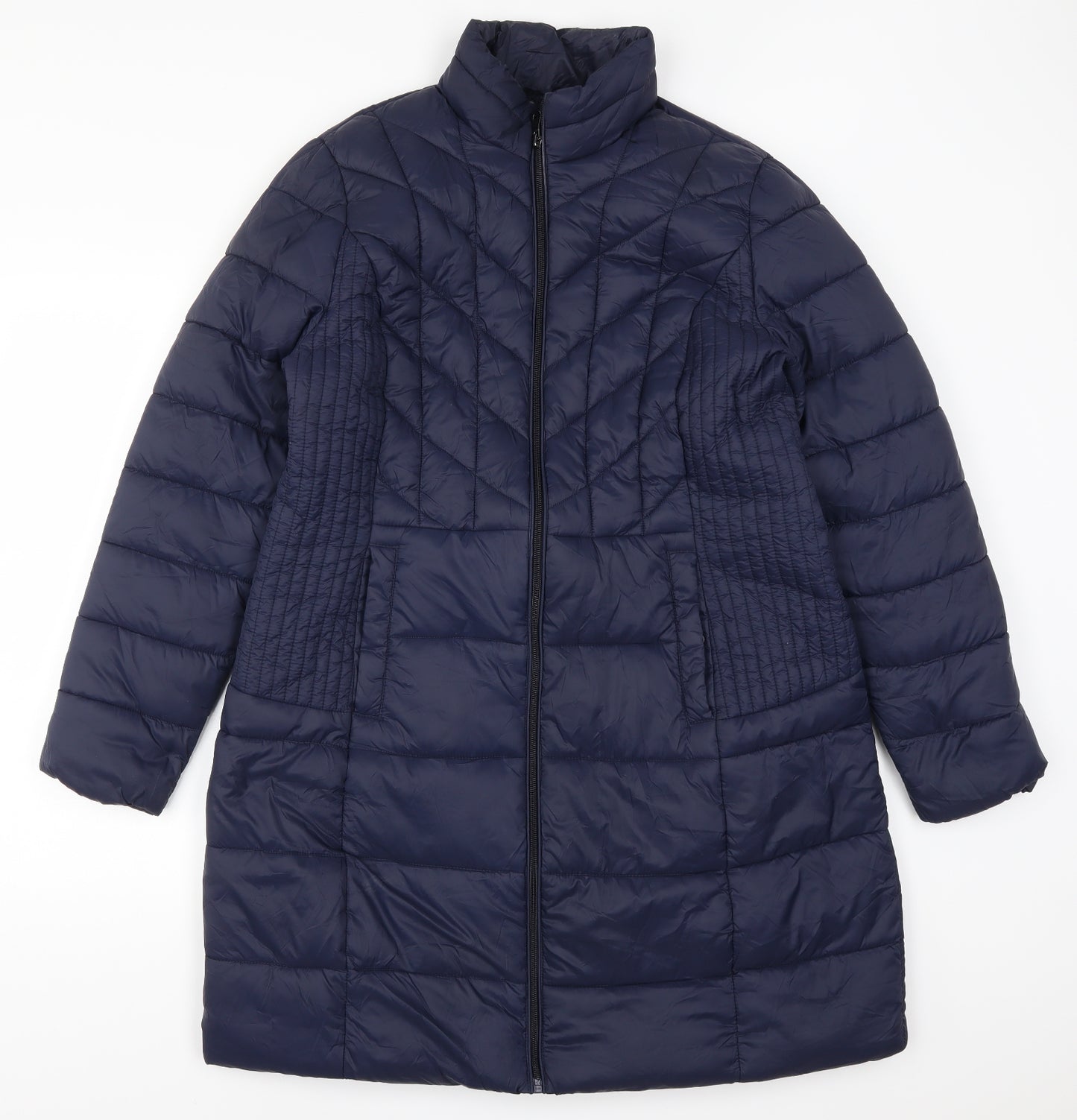 TU Womens Blue   Overcoat Coat Size 16