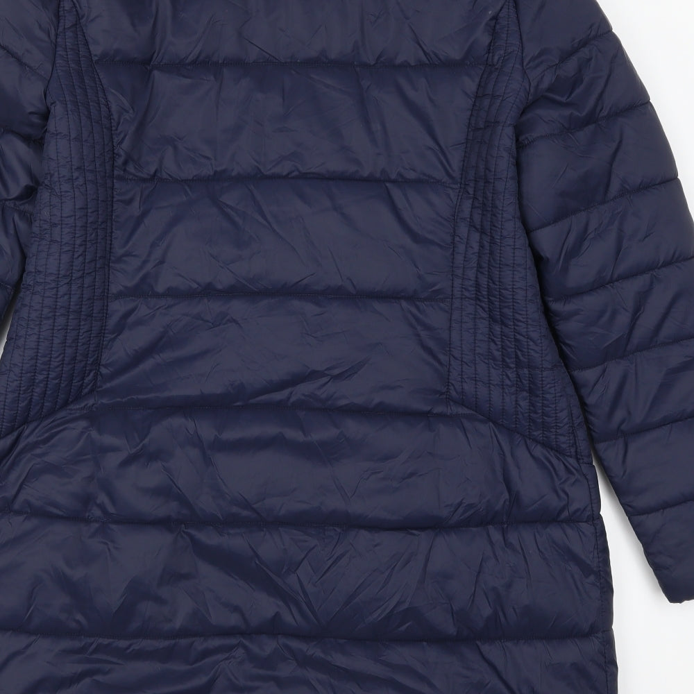 TU Womens Blue   Overcoat Coat Size 16