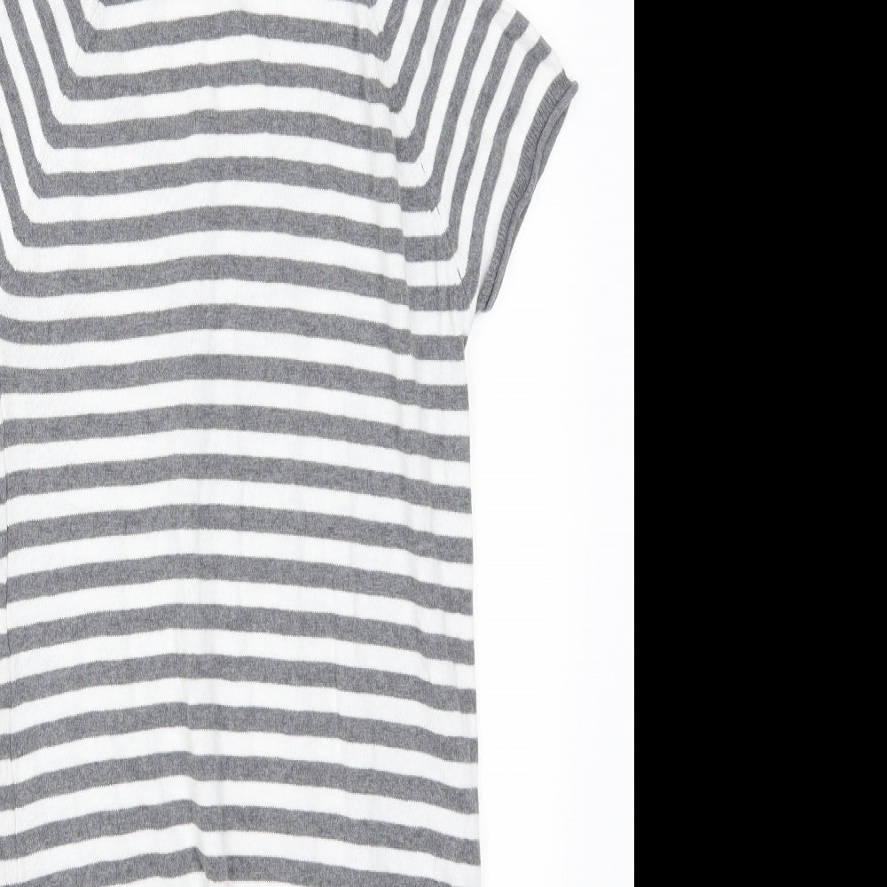 Caprice De Ville Womens Grey Striped  Pullover Hoodie Size 16