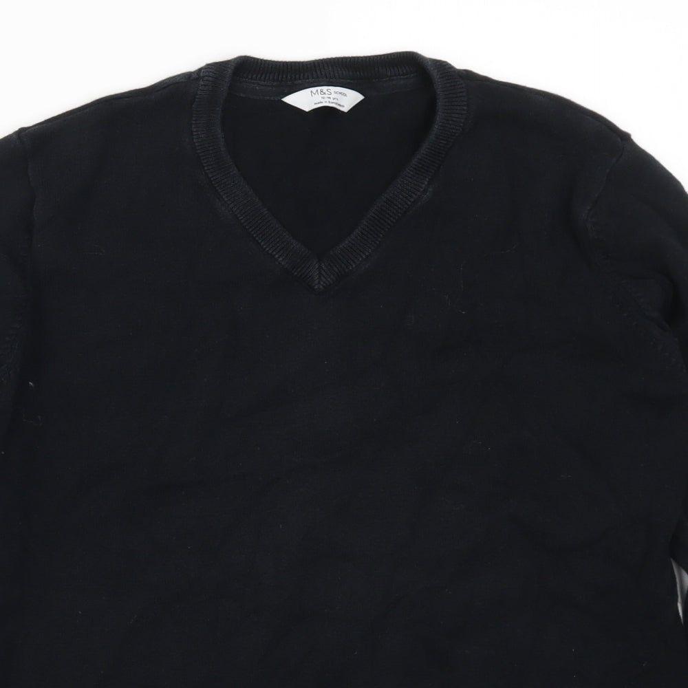 Marks and Spencer Boys Black   Pullover Jumper Size 13-14 Years