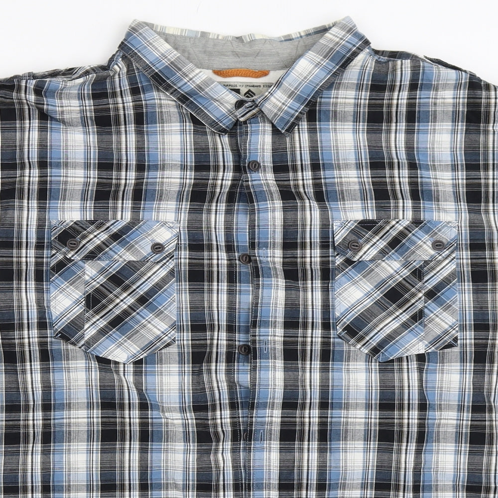 Debenhams Mens Blue Check   Button-Up Size 2XL