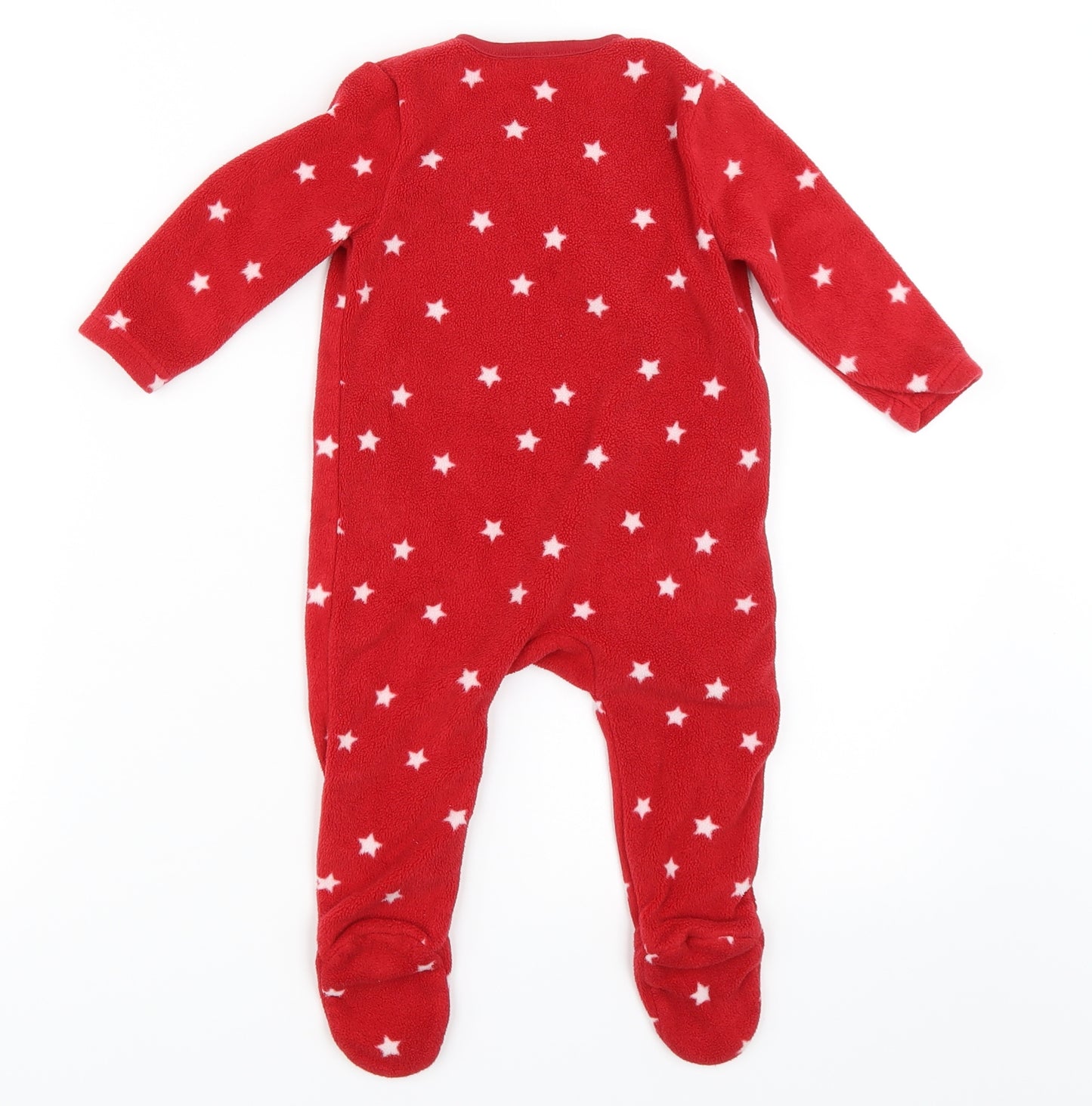 George Girls Red  Fleece Babygrow One-Piece Size 6-9 Months  - Tatty teddy