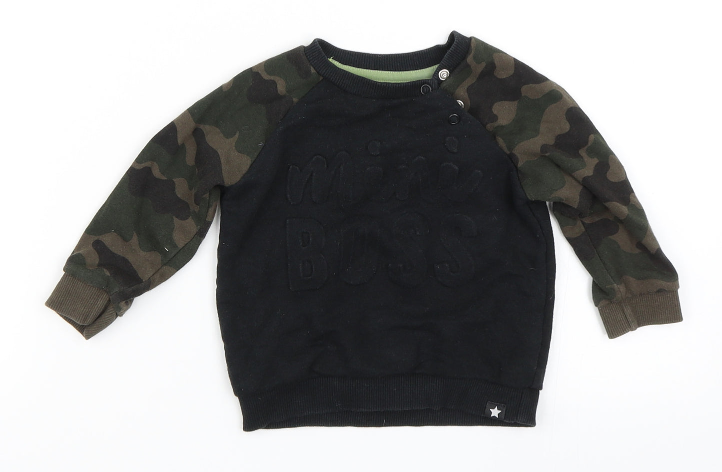 Fred & Flo Boys Black   Pullover Jumper Size 6-9 Months