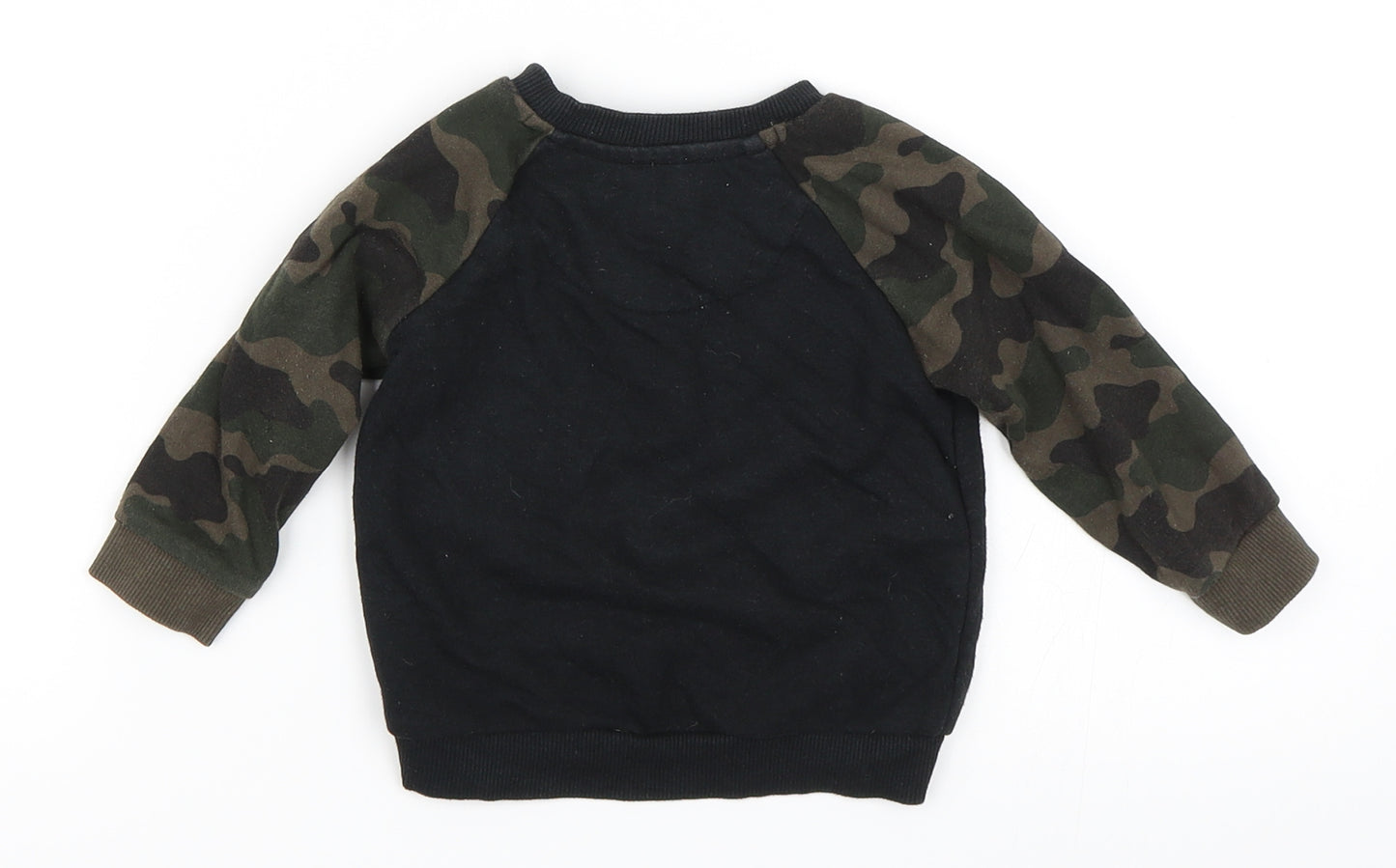 Fred & Flo Boys Black   Pullover Jumper Size 6-9 Months