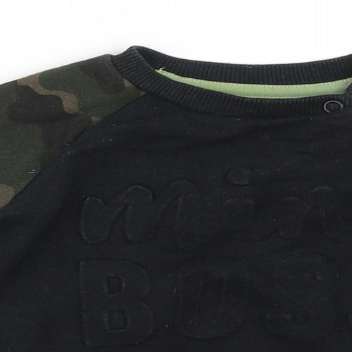 Fred & Flo Boys Black   Pullover Jumper Size 6-9 Months