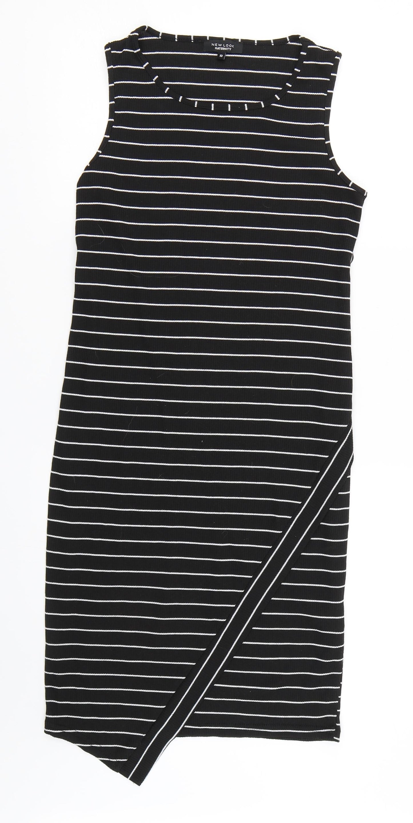 New Look Womens Black Striped  Bodycon  Size 10