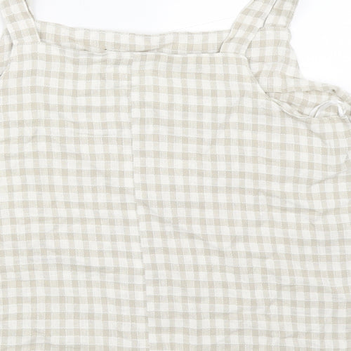 Papaya Womens Beige Check  Basic Blouse Size 18
