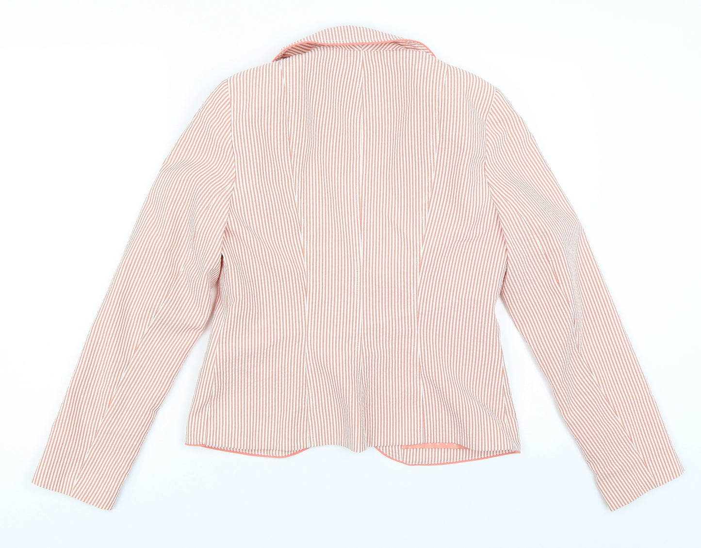 Atmosphere Womens Orange Striped  Jacket Blazer Size 10