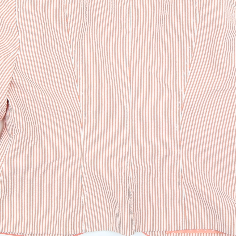 Atmosphere Womens Orange Striped  Jacket Blazer Size 10