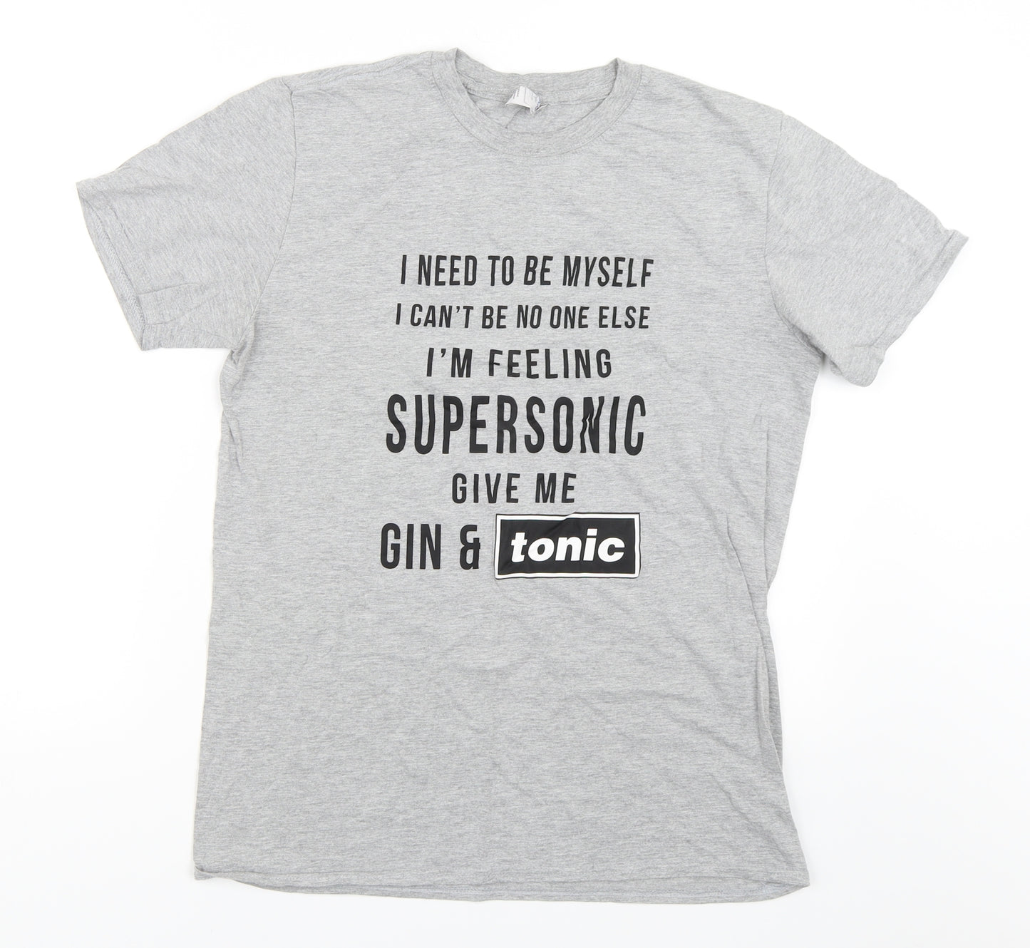 Gildan Mens Grey    T-Shirt Size M  - oasis