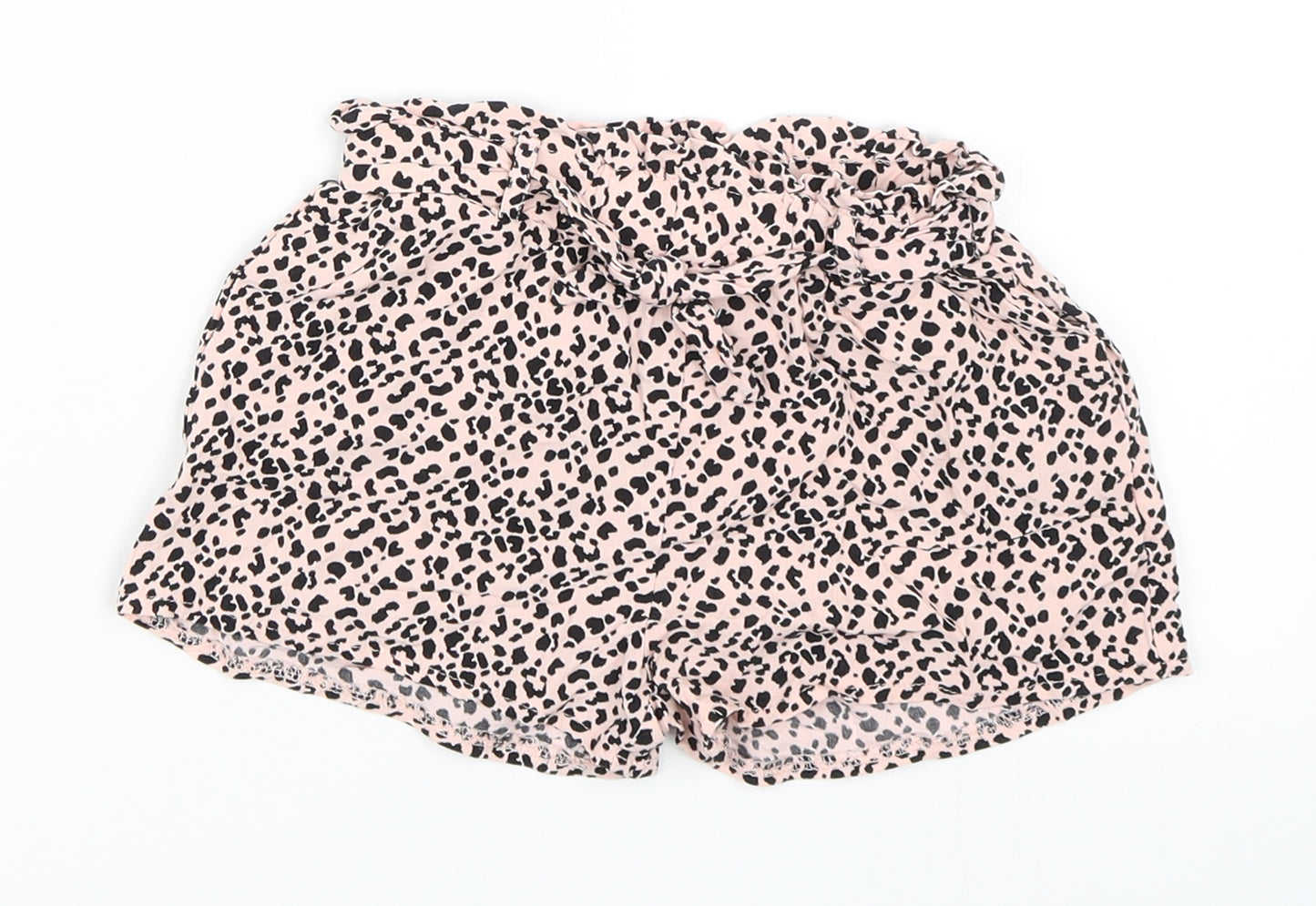 Primark Girls Pink Animal Print  Paperbag Shorts Size 2-3 Years