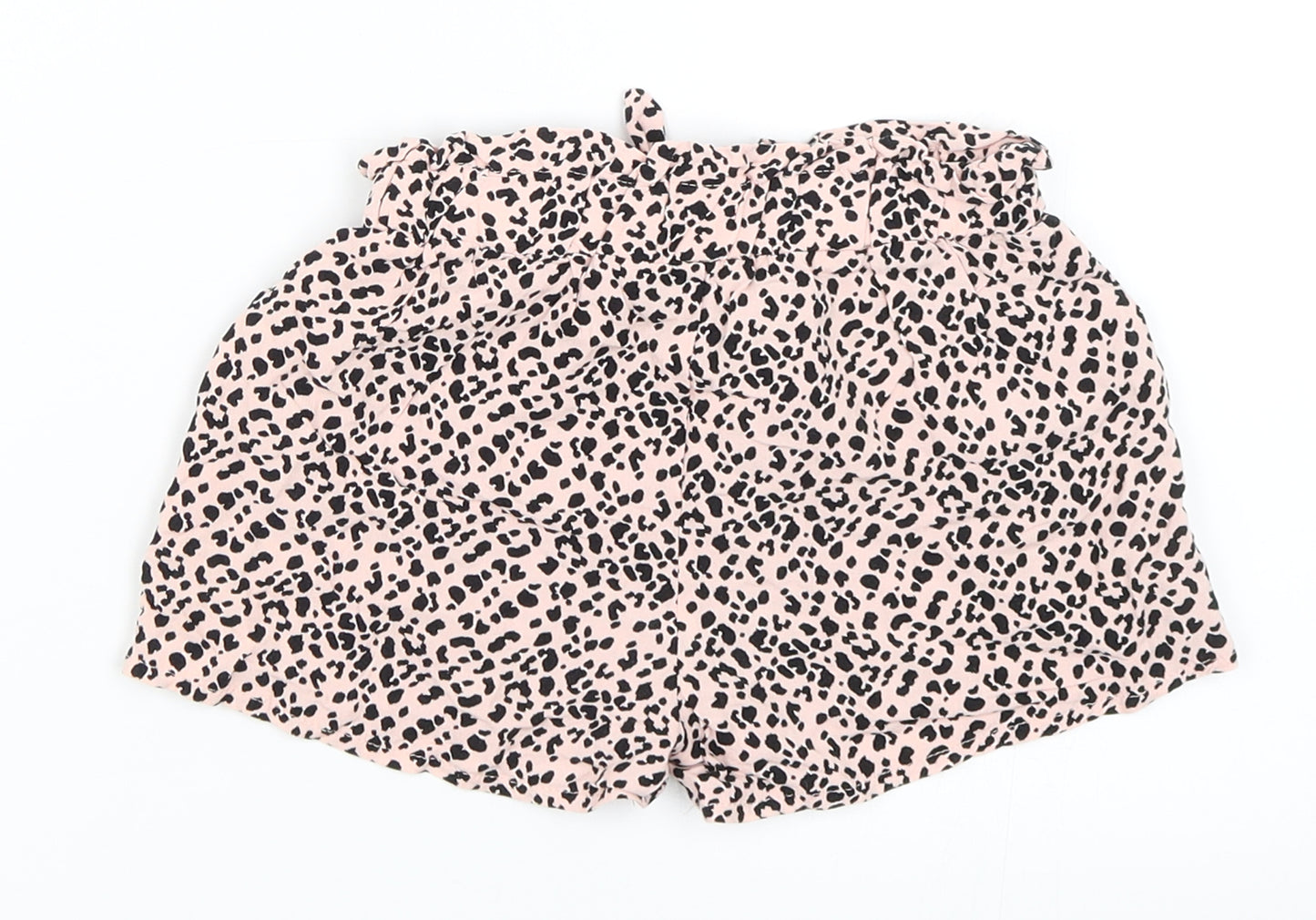 Primark Girls Pink Animal Print  Paperbag Shorts Size 2-3 Years