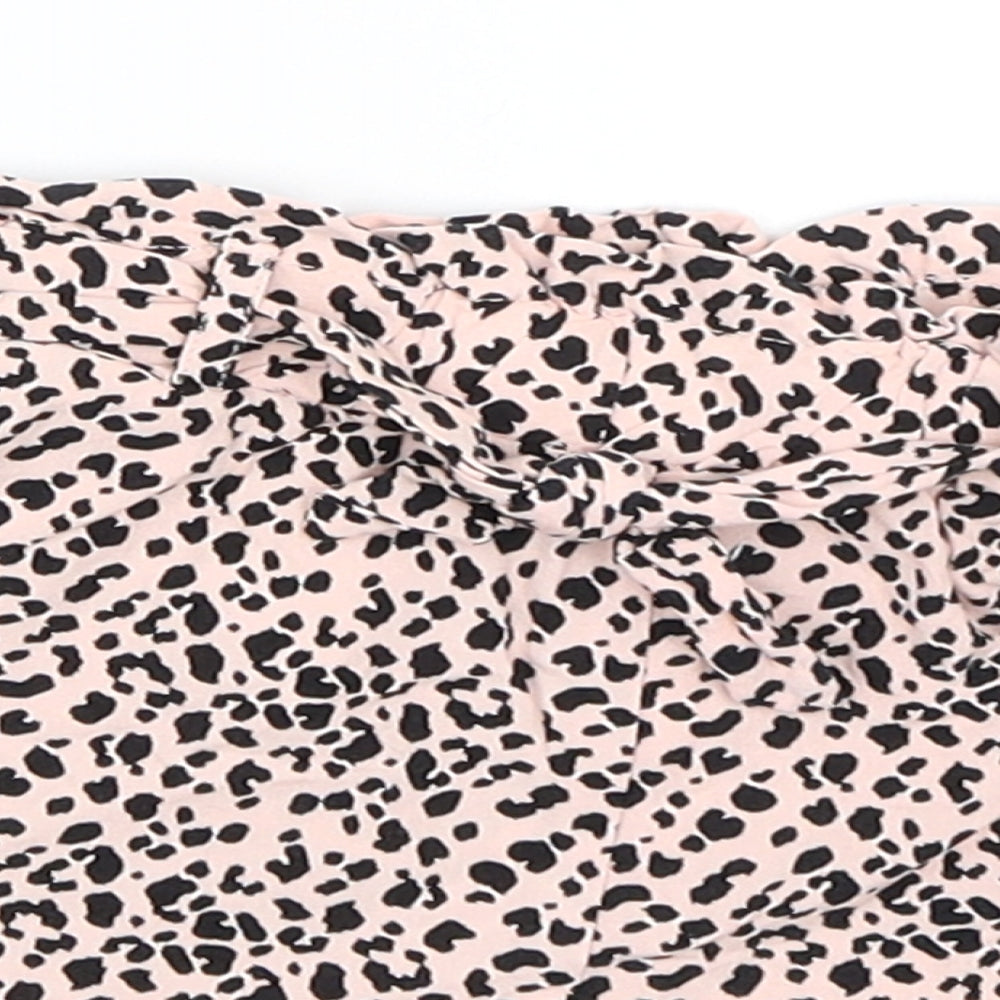 Primark Girls Pink Animal Print  Paperbag Shorts Size 2-3 Years