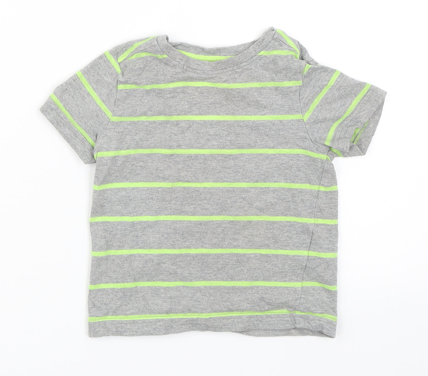 Nutmeg Boys Grey Striped  Basic T-Shirt Size 12-18 Months