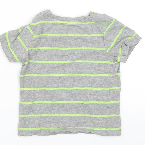 Nutmeg Boys Grey Striped  Basic T-Shirt Size 12-18 Months