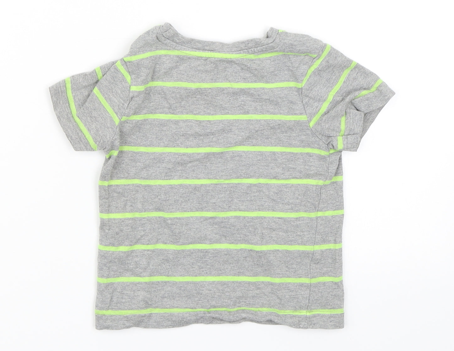 Nutmeg Boys Grey Striped  Basic T-Shirt Size 12-18 Months
