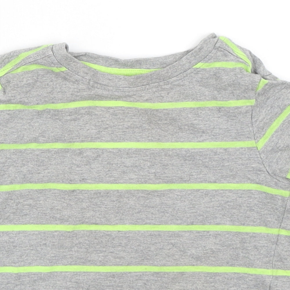 Nutmeg Boys Grey Striped  Basic T-Shirt Size 12-18 Months