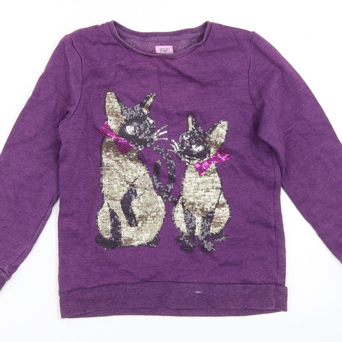 F&F Girls Purple   Pullover Sweatshirt Size 9-10 Years