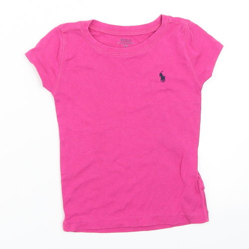 Polo Ralph Lauren Girls Pink   Basic T-Shirt Size 5 Years