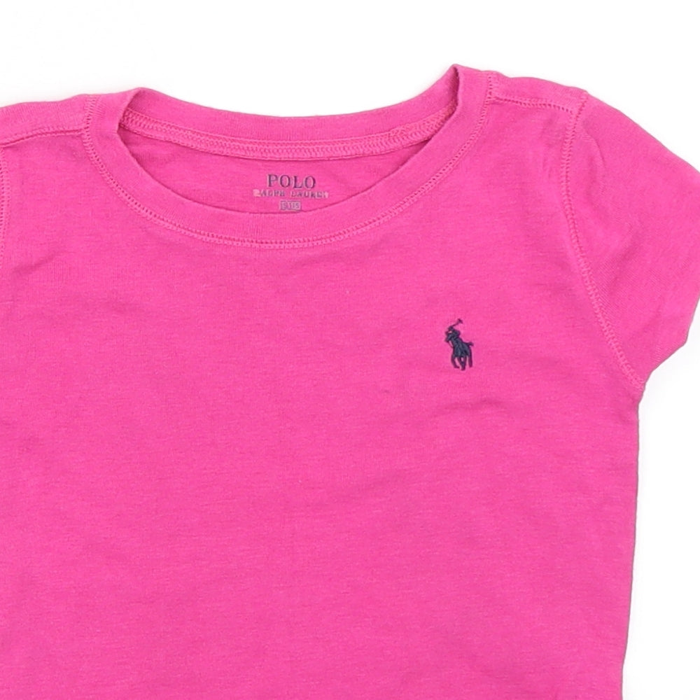 Polo Ralph Lauren Girls Pink   Basic T-Shirt Size 5 Years