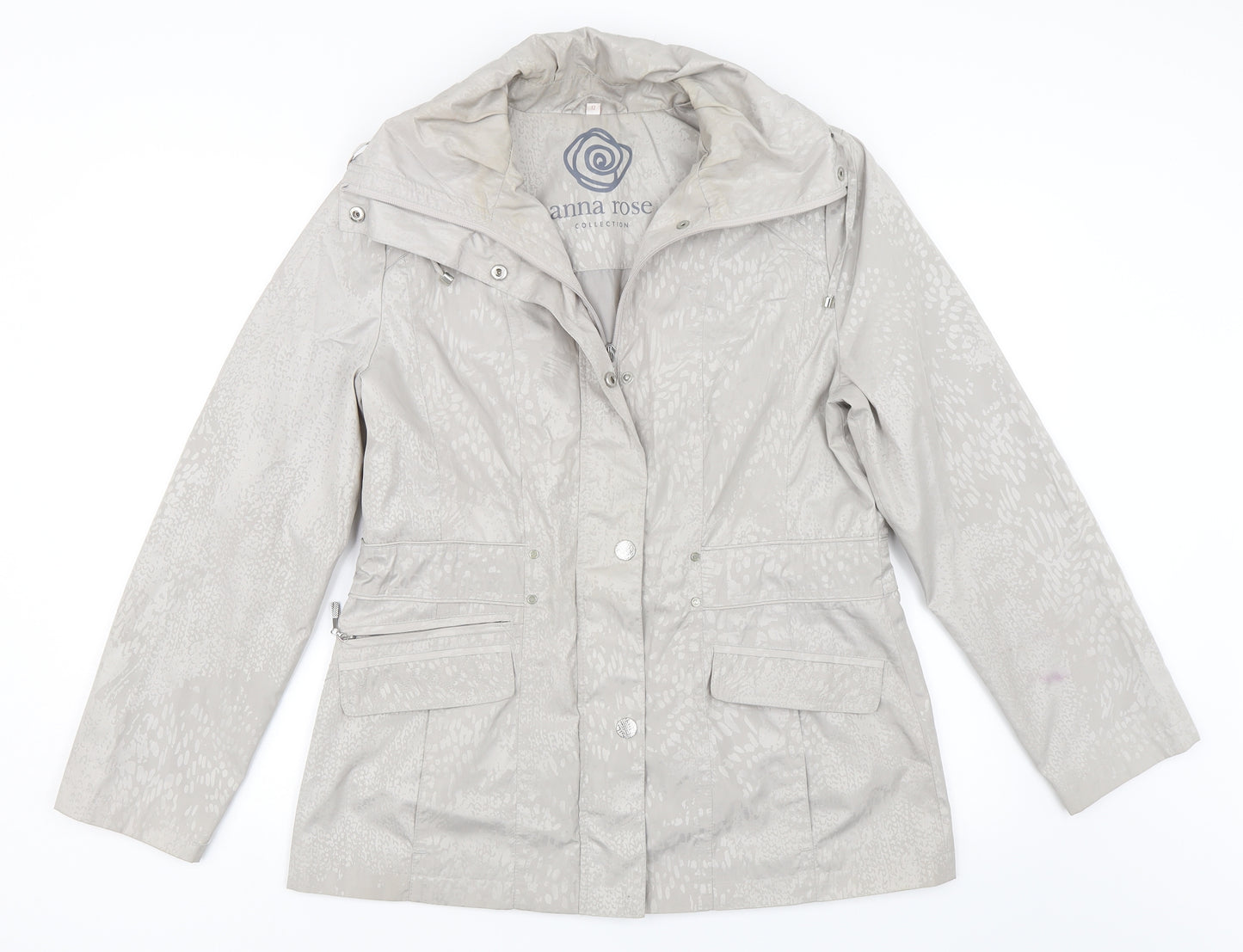 Anna Rose Womens Grey   Windbreaker Coat Size 12