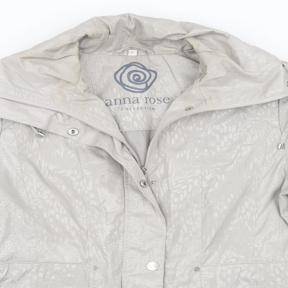 Anna Rose Womens Grey   Windbreaker Coat Size 12