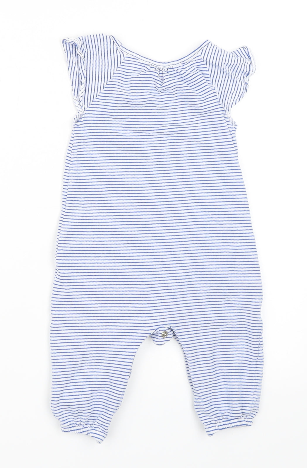 Maine New England Girls Blue Striped  Babygrow One-Piece Size 9-12 Months