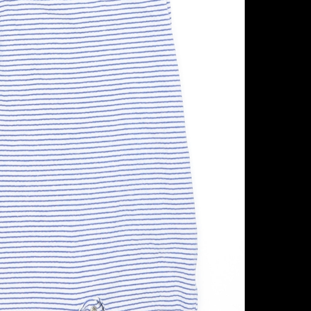 Maine New England Girls Blue Striped  Babygrow One-Piece Size 9-12 Months