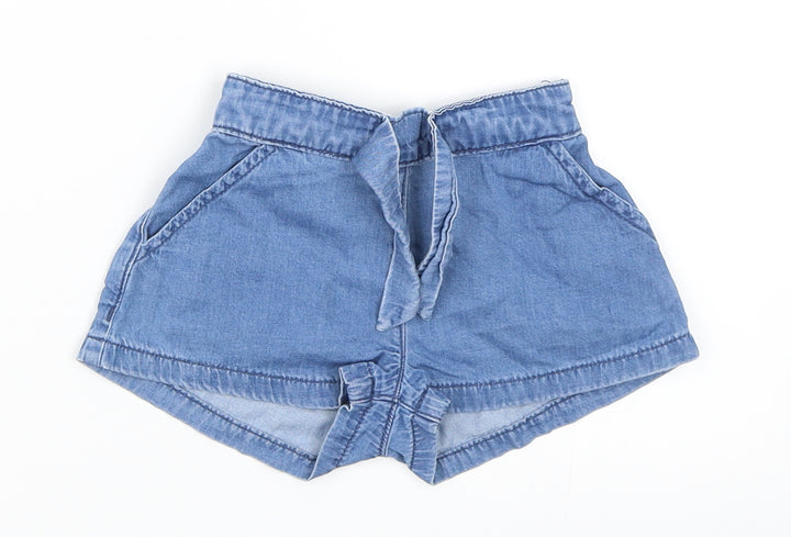 Mini Club Girls Blue  Denim Cropped Trousers Size 12-18 Months