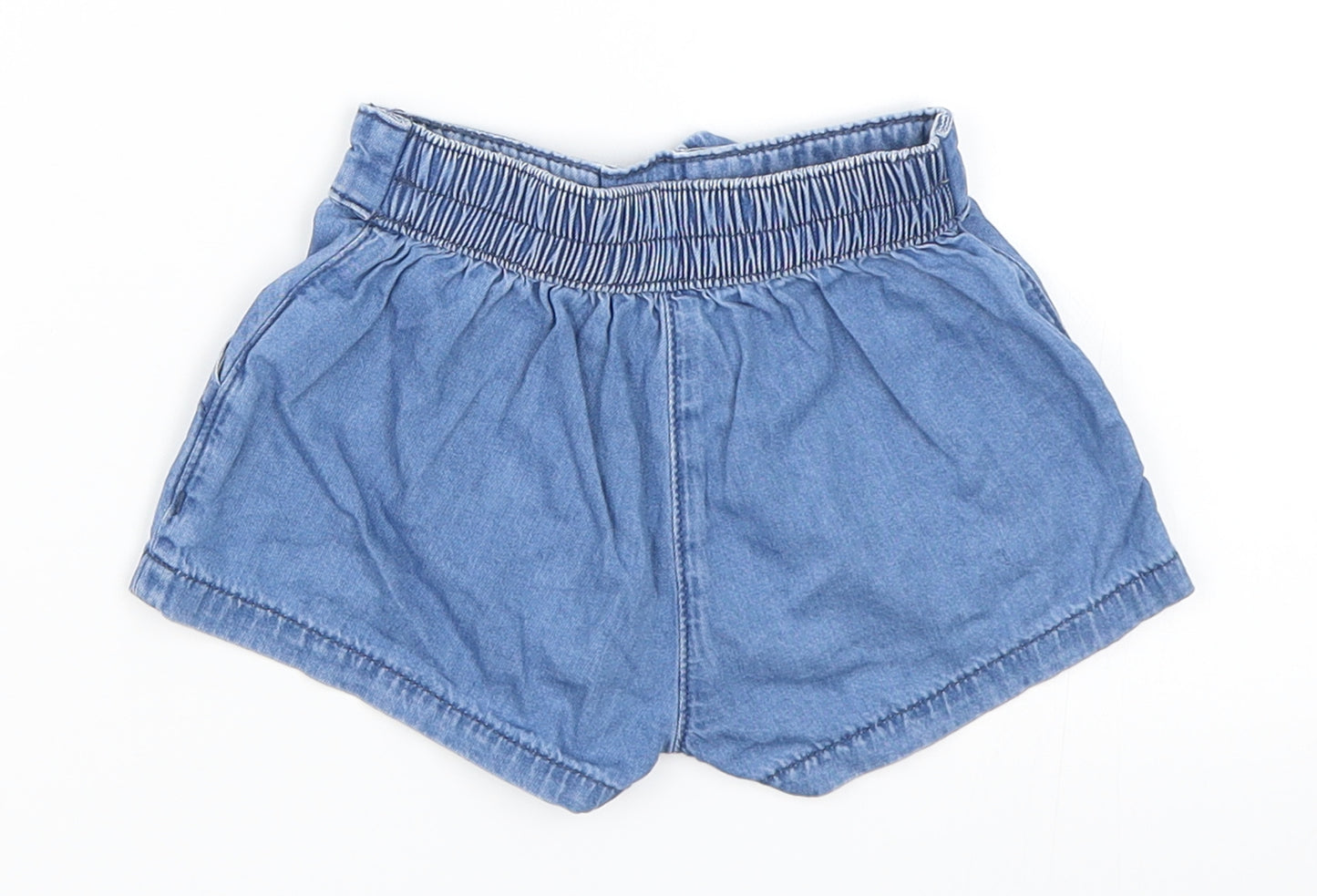 Mini Club Girls Blue  Denim Cropped Trousers Size 12-18 Months